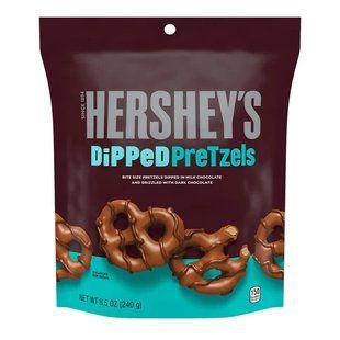 Кренделя Hershey's Milk and Dark Chocolate Covered Dipped Pretzels 240 г