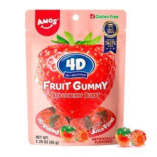 Желейні цукерки Amos 4D Fruit Gummy Strawberry Burst 65 г