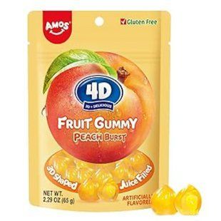 Жевательные конфеты Amos 4D Fruit Gummy Juicy Burst Peach 65 г