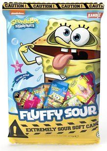 Жувальні цукерки SpongeBob Fluffy Sour Candy дуже кислі 70 г