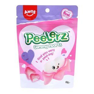 Желейные конфеты Amos Peelerz Gummy Hearts фруктовые 65 г