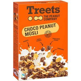Шоколадные арахисовые мюсли Treets Choco Peanut Musli 450 г