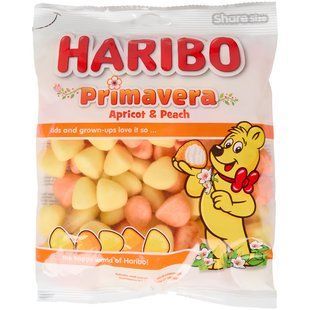Желейні цукерки Haribo Primavera Apricot & Peach зі смаком абрикоса та персика 300 г