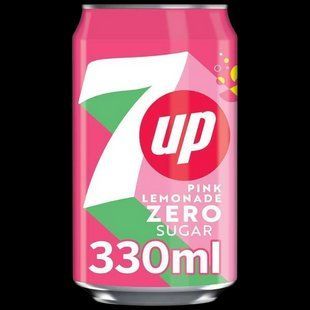 Напій 7UP Pink Lemonade Zero Sugar з лимоном лаймом та малиною 330 мл