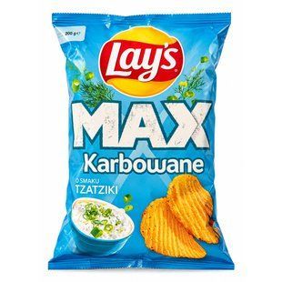 Чіпси Lay&rsquo;s MAX Karbowane Tzatziki зі смаком дзадзикі 200 г