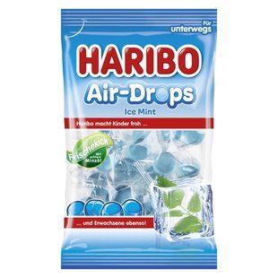 Жевательные конфеты Haribo Air Drops Ice Mint с освежающим вкусом мяты 100 г