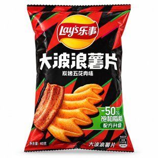 Чіпси Lay&rsquo;s Big Wave зі смаком свинячої грудинки на грилі 40 г