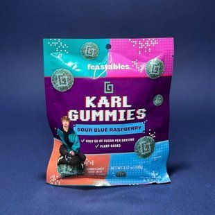 Желейные конфеты MrBeast Feastables Karl Gummy Candy Sour Blue Raspberry 100 г