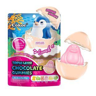 Желейно-шоколадные конфеты Cokoc Triple Layer Chocolate Gummies White Chocolate Flavor 90 г