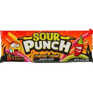Жувальні гостро кислі цукерки Sour Punch Hot 128 г