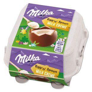 Шоколадні яйця Milka Egg'n Spoon Milk Creme з молочним кремом 136 г