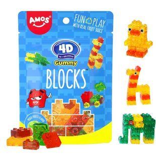 Желейні цукерки 4D Block Gummy у формі лего 72 г