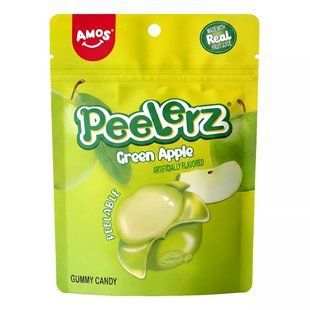 Желейні цукерки Amos Peelerz Green Apple зі смаком зеленого яблука 65 г