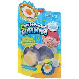 Желейные конфеты Cokoc Fried Eggs Gummies набор яйца с сиропом и взрывной карамелью 80 г