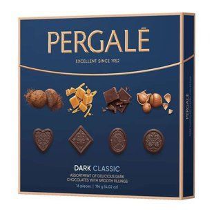 Цукерки Pergale Dark Classic асорті темний шоколад з начинками 114 г