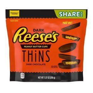 Цукерки Reese's Thins Dark Chocolate Peanut Butter Cups 208 г